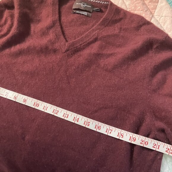 Black Brown 1826 Cashmere Sweater Mens L Red 100% Cashmere Grandpa Academia Knit - Picture 5 of 6